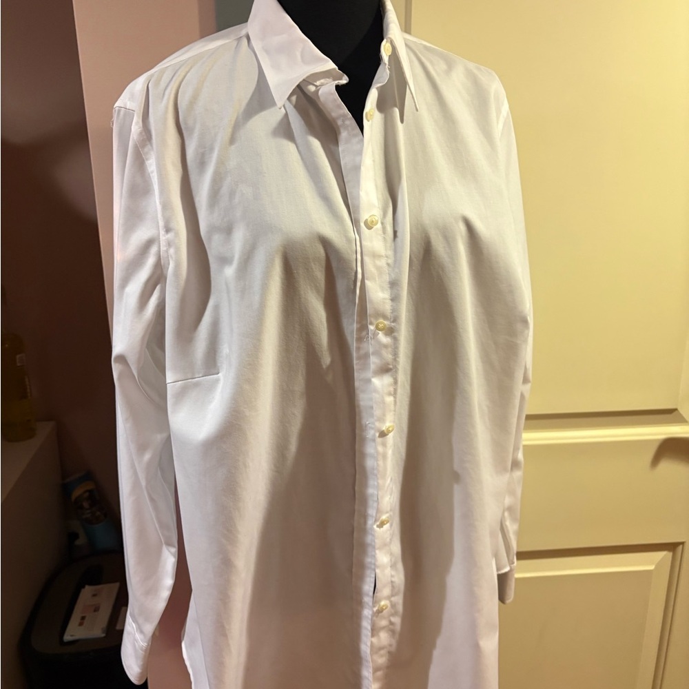 Chaps White Button Down Shirt Classic Formal Wear